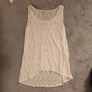 Guess light pink lace tank